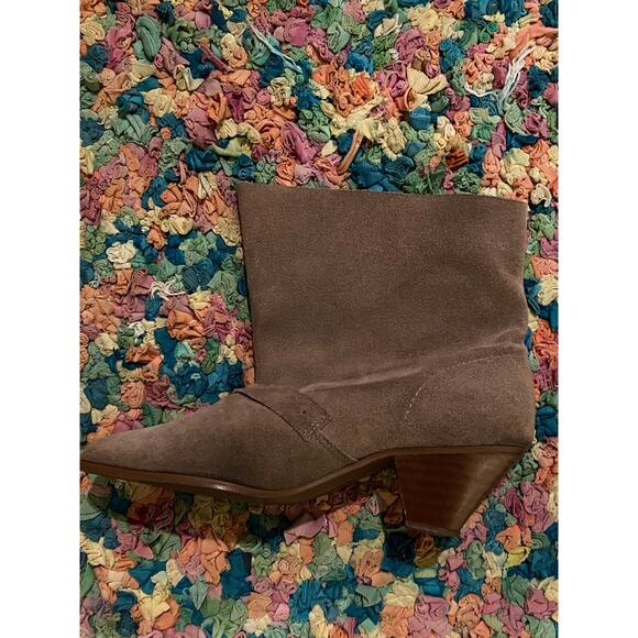 Slouchy Suede Ankle Boots with Low Cone Heel - Picture 6 of 10